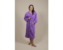 Cozylion Luxe Badjas Dames & Heren Capuchon - Sauna badjas - Ochtendjas dames & heren - Paars - Badstof - Wellness badjas