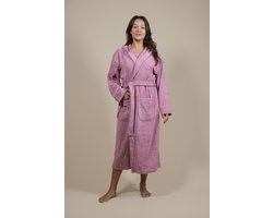 Cozylion Luxe Badjas Dames & Heren Capuchon - Sauna badjas - Ochtendjas dames & heren - Roze - Badstof - Wellness badjas