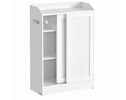 CozyLiving Badkamerkast Uitschuifbaar - Opbergkasten met deuren - 4 Laden en Kastje - 60 x 20 x 80cm - Met Schuifdeur - Wit