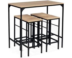 CozyLiving Bartafel met 4 stoelen - 5 -delige tafelset - barstoel - barkruk - MDF