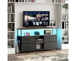 CozyLiving Dressoir met LED verlichting - Tv Kast - Keukenkast - Opbergkast -Industrieel Design - Zwart - voor woonkamer, keuken, eetkamer