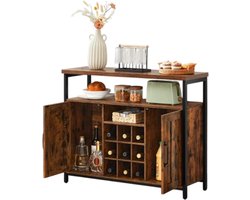 CozyLiving Dressoir - Tv Kast - - Buffetkast - Keukenkast - Opbergkast -Industrieel Design - Vintage Bruin - voor woonkamer, keuken, eetkamer - 100x81x35