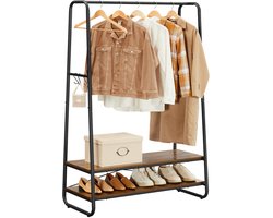 CozyLiving Kapstok - Kledingrek - Garderobekast - Kapstok Staand - Kapstok met Schoenenrek - 160x100x45 - Zwart