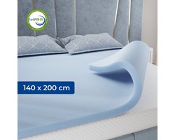 CozySense® Basic - Topper 140x200 - Topdekmatras - Topmatrassen - Topmatras - Gel-geïnfuseerd Opencell Traagschuim voor Optimale Luchtstroom - Topper - CertiPUR® Gecertificeerd - Traagschuim Topper - Medium Hardheid - 6 CM Dik