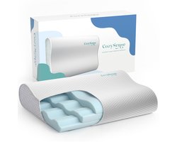 CozySense® Ergonomisch Hoofdkussen - Verstelbaar Memory Foam Pillow - Traagschuim Slaapkussen - Zij- Rug & Buikslaper - 3-Lagensysteem - Orthopedisch - Bamboe Hoes