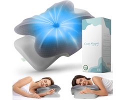 Cozysense® Hoofdkussen Traagschuim - Ergonomisch Memory Foam Kussen - Vlinderkussen - Pillow - Afneembare en Wasbare Hoes - Zijslaper, Rug-, & Buikslaper