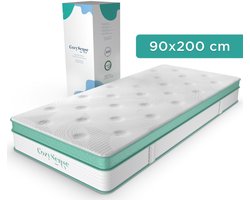 CozySense® Hybride Matras 90x200 cm – Eenpersoons Pocketvering – Traagschuim & Koudschuim – 7-Zones – 25 cm Dik – Medium
