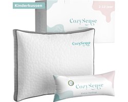 CozySense® Kinderkussen - Hoofdkussen Kind - Peuterkussen - Versnipperd Traagschuim + Micro-Vezels - Verkoelende Technologie - Vulbaar - Incl. Extra 100g Schuim - 40x55 cm - Kinderen 2-12 jaar