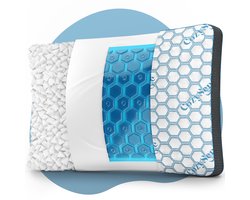 CozySense® PolarGel - Hoofdkussen – Hoofdkussen Nekklachten – Pillow – Slaapkussen – Met Cool Gel Pad – Versnipperd Traagschuim – Aanpasbaar Comfort – Oeko-Tex Gecertificeerd – Voor Zij, Buik en Rug Slapers – 100 Dagen Proefslapen