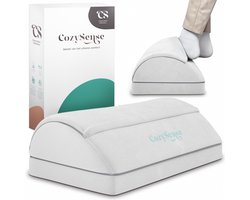 CozySense® Voetensteun Bureau - Ergonomisch Voetenbankje met 2 Hoogtes - Anti-Slip & Wasbare Sherpa Hoes - Voetenkussen voor Thuis & Kantoor - Grijs