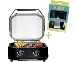 Cozze® E-500 Elektrische Grill met 2 zones 230 V/2100 W - Inclusief gratis BBQ-set
