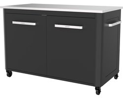 Cozze® Outdoor Kitchen - Buitenkeuken BBQ Station - Verrijdbaar - Opklapbare Zijtafels - Met Opbergruimte