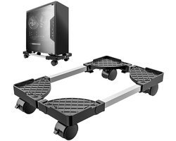 CPU Standaard - Mobiele PC Houder - Op Wielen - Zwart