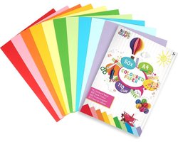 Craft Sensations Gekleurd papier | Formaat A4 | 50 vellen | 110 gram | 10 verschillende kleuren | Hobbypapier | creatief voor kinderen