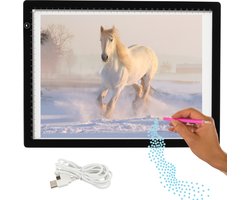 Crafts&Co Lightpad A4 - Oplaadbaar & Draadloos - Diamond Painting - Tekenbord - Lichtplaat - Zwart
