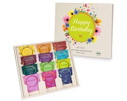 Creano biologische kruidenthee-cadeauset - Happy Birthday - 12x biologische theezakjes 24 g* | 12 soorten kruiden- en vruchtenthee, cadeau voor vrouwen, theeliefhebbers, ORGANIC HERBAL TEA