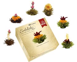 Creano theebloemen mix - 6 stuks bloementhee witte, groene & zwarte thee, theebloem, Blooming Tea, cadeau voor vrouwen
