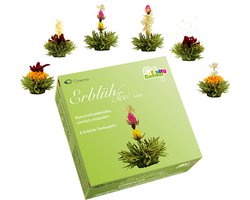 Creano Theebloemen Mix – Bloementhee Fruity Flavor om te Proberen - groen thee fruitig gearomatiseerd (6 verschillende soorten theerozen) Blooming Tea Thee Cadeau voor Vrouwen, Moeder, Theeliefhebbers