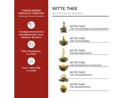 Creano theebloemen-mix cadeauset met 500ml theepot in luxe houten kist met 6 verschillende soorten bloementhee (witte thee)