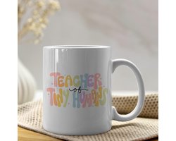 Creasowl® - Teacher of tiny humans - Koffiemok met spreuk - Cadeau voor leraar - Koffie mok - Grappige cadeaus - Cadeau voor vriendin - Kado juffrouw - Grappige mok - Cadeautje lerares - Mokken en bekers - Verjaardag cadeau - Koffiekopjes