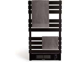 CREATE - Elektrisch verwarmd handdoekenrek met WiFi 500/1500W - Zonder legplank - Zwart - 40ºC - WARM TOWEL PRO
