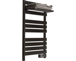 CREATE - Elektrische handdoekhouder 500W - Zwart - Zonder benen - Met legbord 3 spijlen - WARM TOWEL