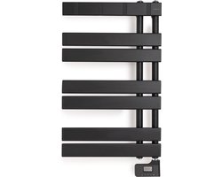 CREATE - Elektrische handdoekhouder voor aan de wand, Voorkomt vocht, Praktisch en gemakkelijk in het gebruik. 6 modi, Timer tot 24 uur, met hangers, 30ºC, Kleur Zwart - WARM TOWEL MODERN