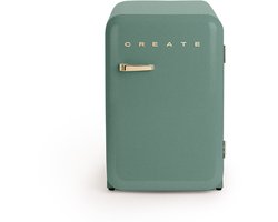 CREATE - Koelkast in retrostijl - Sage - Handvat Goud - FRIDGE RETRO 107L