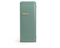 CREATE - Koelkast in retrostijl - Sage - Handvat Goud - FRIDGE RETRO 281L