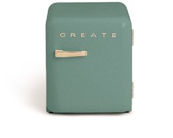 CREATE - Koelkast in retrostijl - Sage - Handvat Goud - FRIDGE RETRO 48L