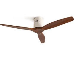CREATE - Plafondventilator 40W silent Ø132 cm - Met Afstandsbediening - 6 Snelheden - Timer - Zomer/Winter functie - Wit - WIND CALM