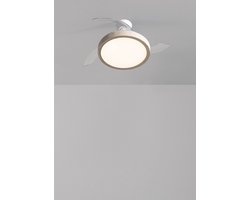 CREATE - Plafondventilator 40W stil met intrekbare bladen en LED-licht, verschillende maten - M - Met licht - Afstandsbediening - WIND CLEAR STUDIO