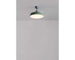 CREATE - Stille plafondventilator 40 W Ø107 cm met intrekbare bladen en LED-licht - M - Met licht - Controller voor wandmontage - WIND CLEAR CONTOUR