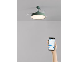 CREATE - Stille plafondventilator 40 W Ø107 cm met intrekbare bladen en LED-licht - M - Met licht - WIFI - WIND CLEAR CONTOUR