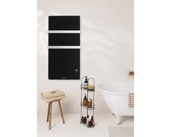 CREATE WARM TOWEL CRYSTAL - Elektrisch glazen handdoekenrek met wifi-Zwart