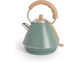 CREATE - Waterkoker 1 L - 1200 Watt - RVS - BPA vrij - Elektrisch - Antikalk - Sage - KETTLE RETRO M