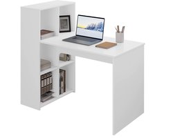 CreateEcom Bureau - kantoor - computerbureau - met opbergruimte - links of rechts monteerbaar - 120 x 111 x 63 cm - hout - wit