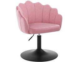 CreateEcom kaptafelstoel - Bureau stoel - Make up stoel - Kapper Stoel - 360 graden draaistoel - Verstelbaar - Fluweel - Velvet - Roze