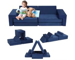CreateEcom Kinderbank - Kinderspeelgoed - Speelbank van schuim met hoge dichtheid - wasbare hoes - opvouwbaar tot kinderbed voor speelkamer en slaapkamer