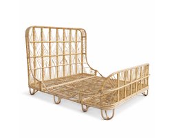 Createyourhome - Rotan - Bed - Queen - 160x200 cm - Ibiza - Japandi - Riet - Uniek - Eyecather - Uniek