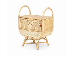 Createyourhome - Rotan - Nacht - Kast - Lewi - 60x40x85 cm - Boho - Ibiza - Japandi - Riet - Eyecather - Uniek