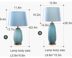 Creatief glazen leeslampje voor slaapkamer en woonkamer - Stijlvolle tafellamp met stoffen kap