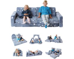 Creatief Kinder Sofa Set - 10-Delig - Multifunctioneel - Hoogwaardig Schuim - Afneembare Hoezen - Veilig en Duurzaam