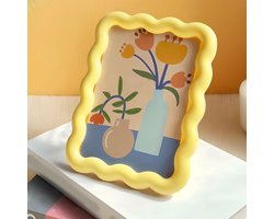 Creatief schattig fotolijstje in crèmestijl, acryl, bureaudecoratie - geel