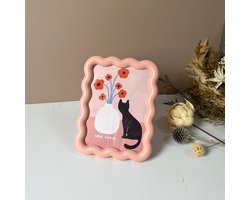 Creatief schattig fotolijstje in crèmestijl, acryl, bureaudecoratie - roze