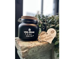 Creaties van Hier - Luxe Spaarpot - Veel geluk in jullie nieuwe huis - Glas