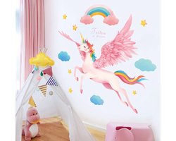 Creatieve Cartoon Schattige Eenhoorn Muurstickers Voor Kinderkamers Home Decor Meisje Slaapkamer Achtergrond Muur Decor Zelfklevende Stickers