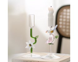 Creatieve Glazen Vogel Romantische Kaarsenhouder Glazen Kaars Kaarsenhouder Ornamenten Huis,8x16 cm