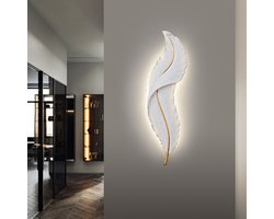Creatieve moderne veerontwerp slaapkamer bed woonkamer achtergrond led wandlamp decoratieve hars 90cm ronde Nordic verlichting - Modern Design Wall Lights Indoor Led Lamps Hotel Villa Project Decorative Resin High Quality Home Art 220v