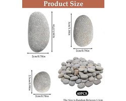 Creatieve platte stenen om te schilderen - Set van 40 - Natuurlijke rivierstenen - 5-7 cm